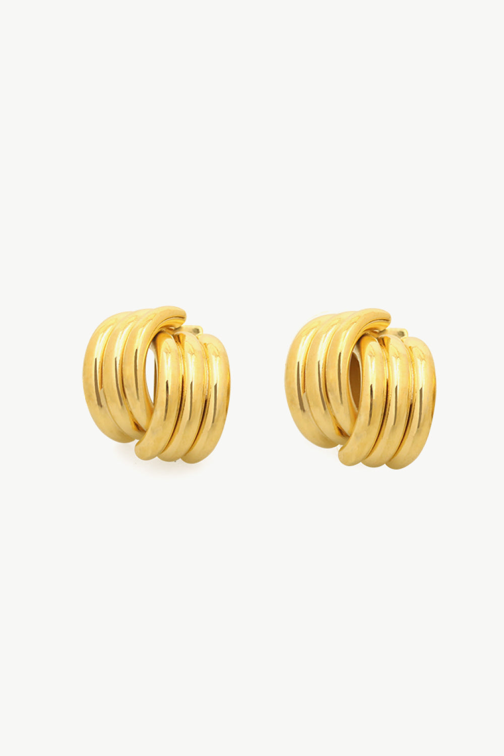 Line Design Stud Earrings