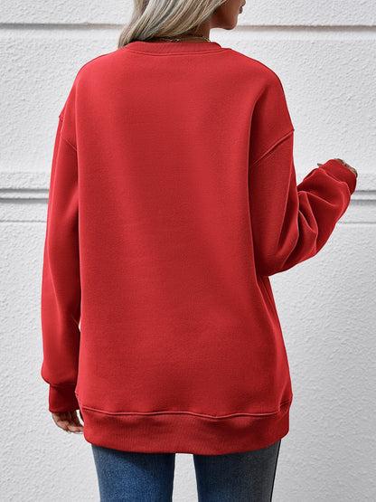 Faceless Gnomes Graphic Drop Shoulder Sweatshirt