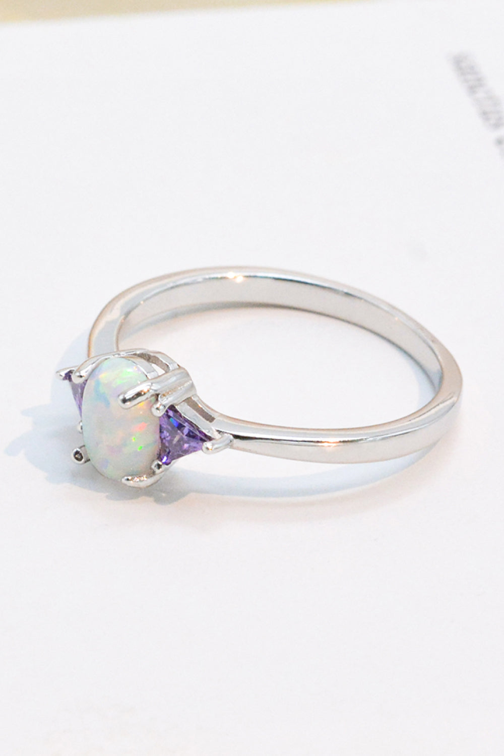 Contrast 925 Sterling Silver Opal Ring