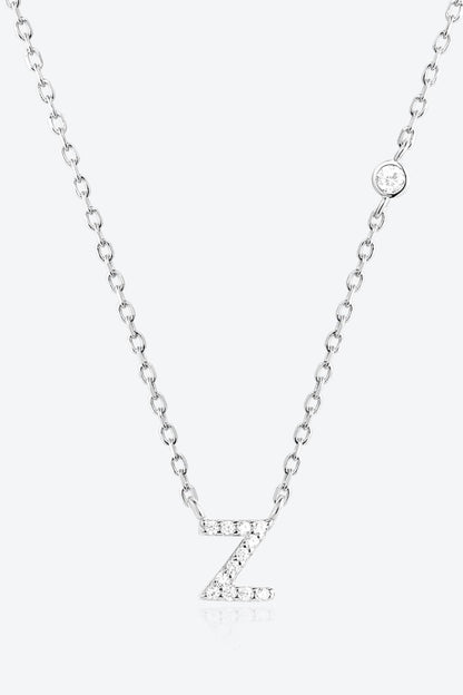 V To Z Zircon 925 Sterling Silver Necklace