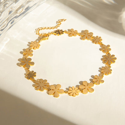 18K Gold-Plated Flower Bracelet