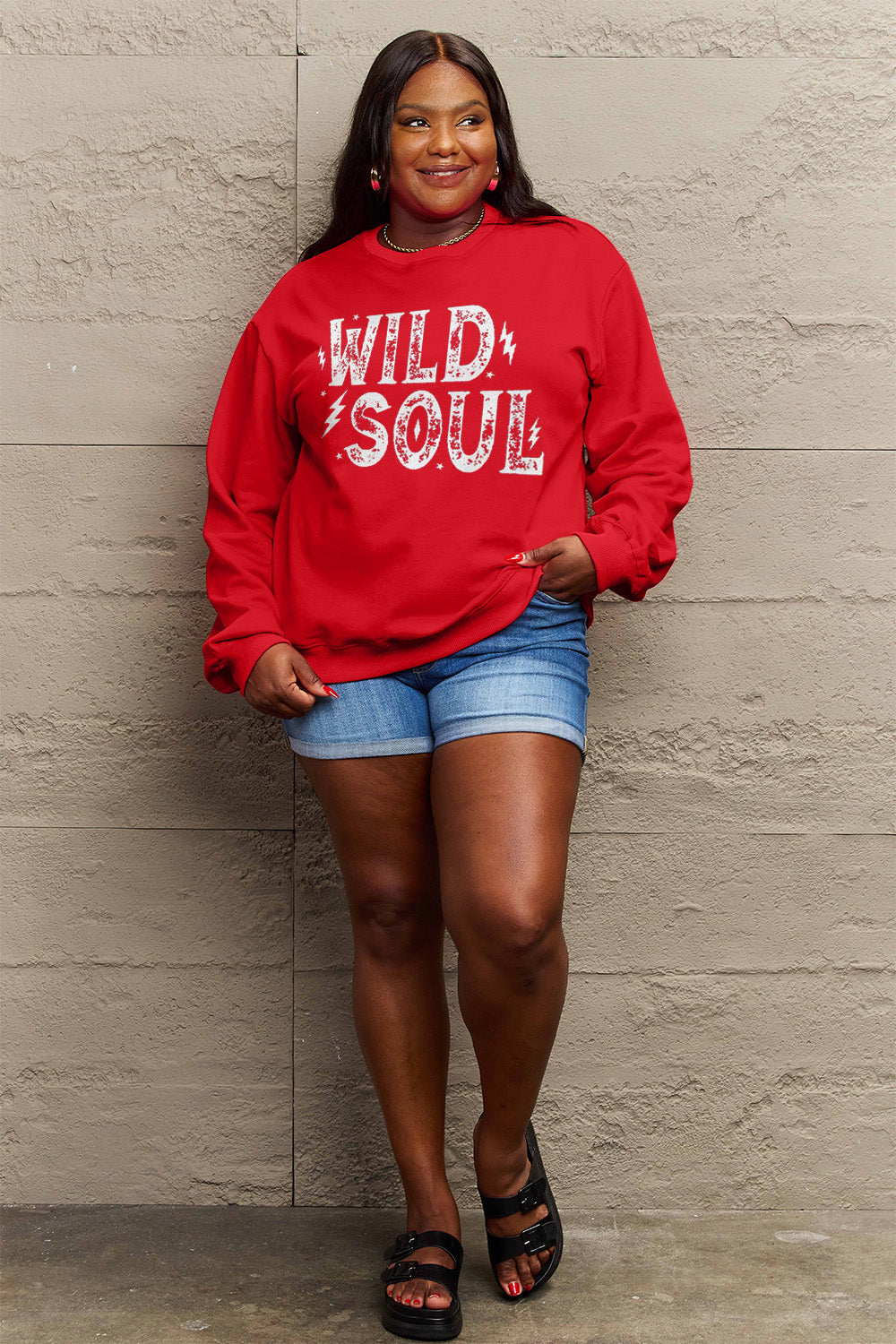 Simply Love Full Size WILD SOUL Graphic Sweatshirt