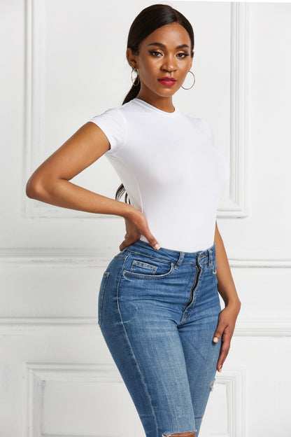 Round Neck Short Sleeve Bodysuit