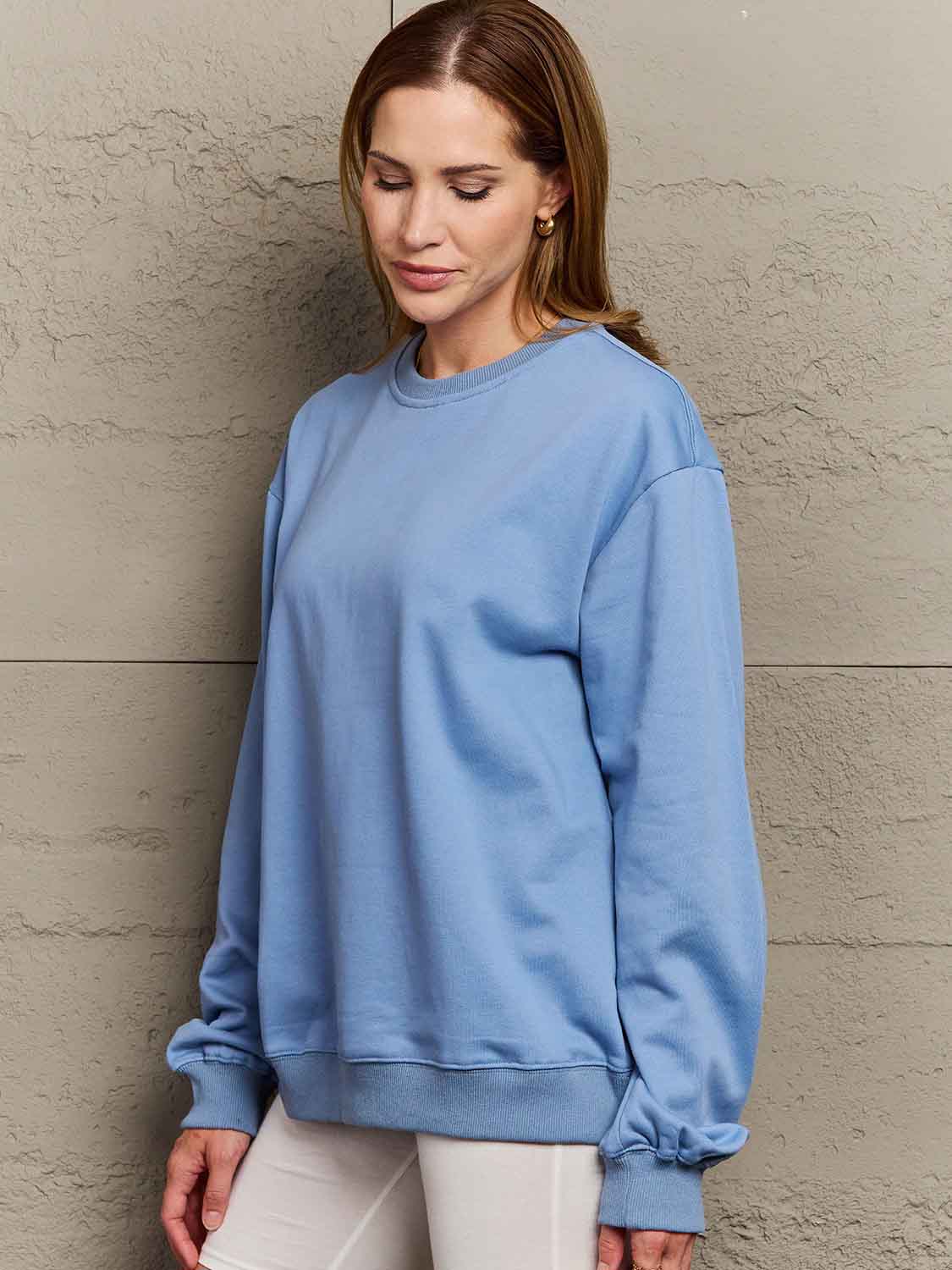 Simply Love Full Size Dropped Shoulder Sweatshirt