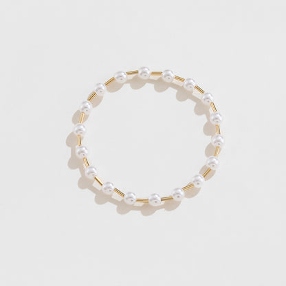 Gold-Plated Pearl Copper Bracelet