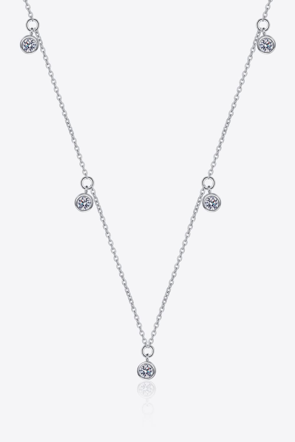 Moissanite Rhodium-Plated Necklace