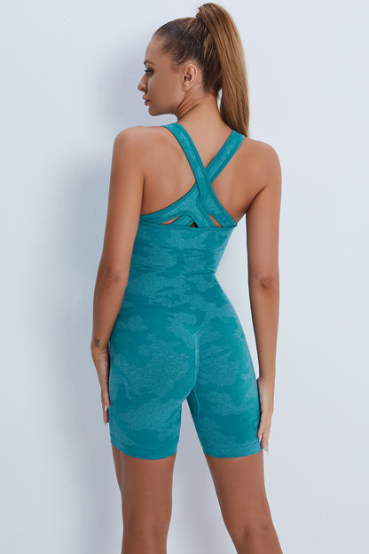 Crisscross Wide Strap Active Romper