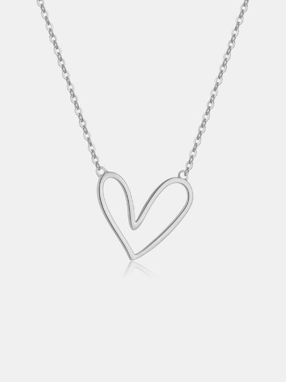 925 Sterling Silver Heart Pendant Necklace