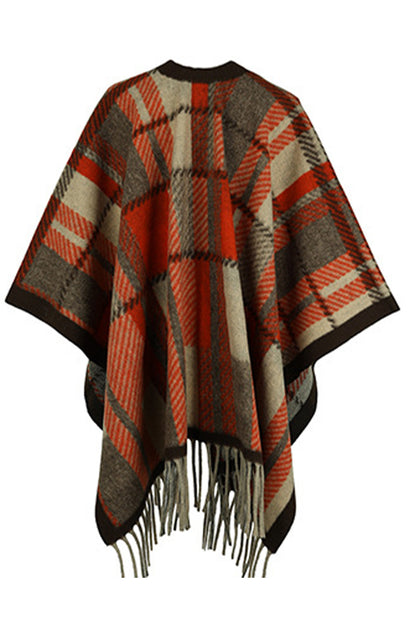 Cloak Sleeve Fringe Detail Poncho