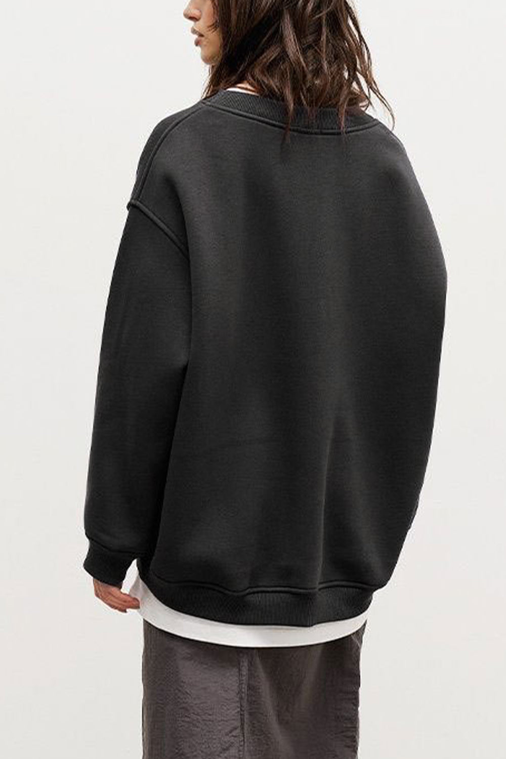 Oversize Round Neck Dropped Shoulder Sweatshirt