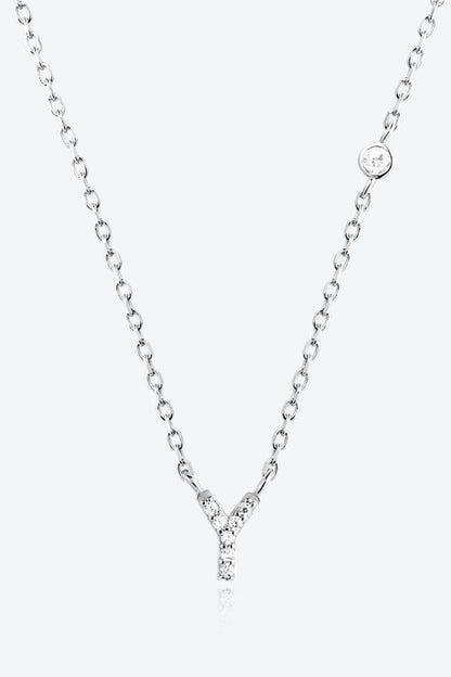 V To Z Zircon 925 Sterling Silver Necklace