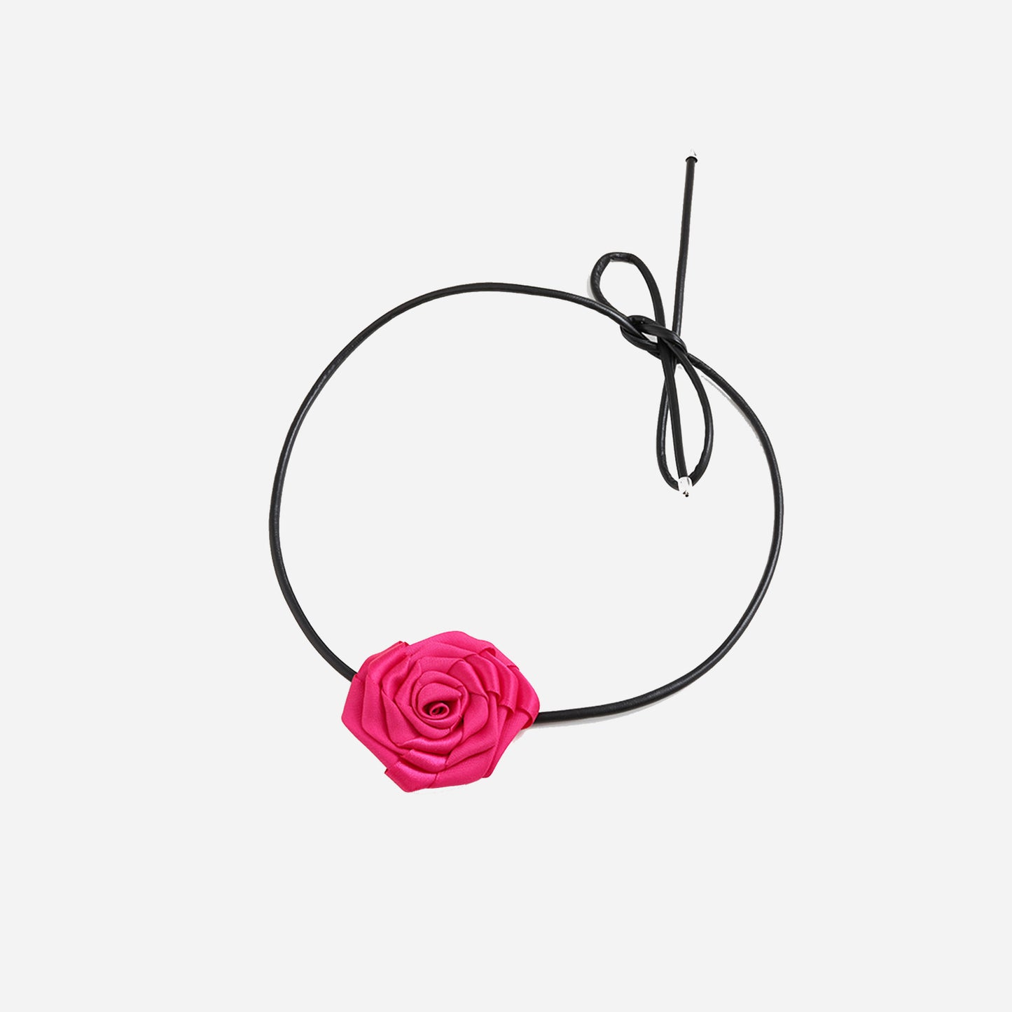 PU Leather Rope Rose Shape Necklace