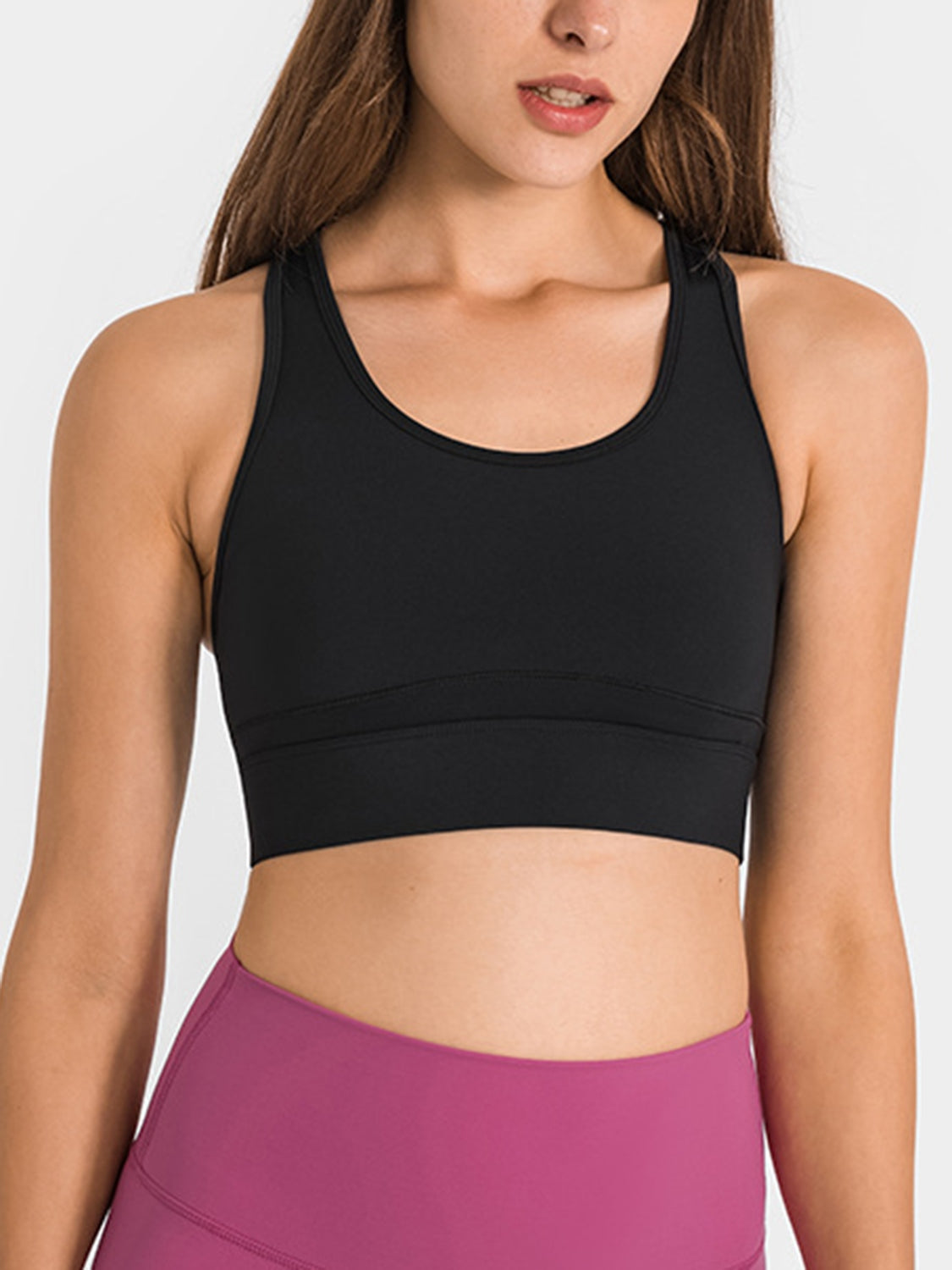 Millennia Double Take Round Neck Racerback Cropped Tank