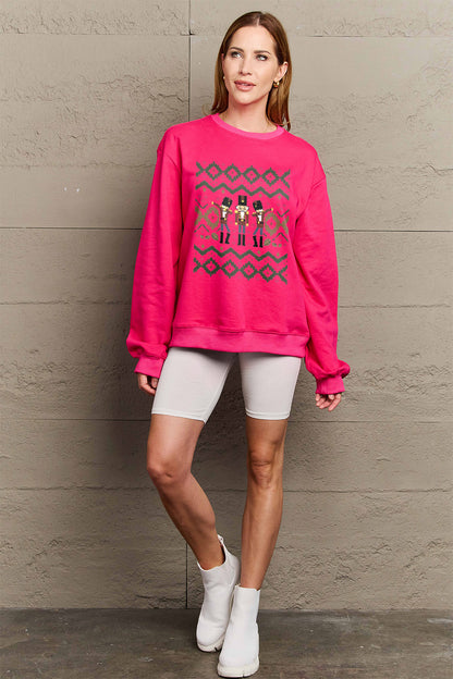 Simply Love Full Size Nutcracker Graphic Long Sleeve Sweatshirt