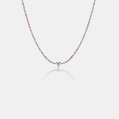 Heart Inlaid Zircon 925 Sterling Silver Necklace