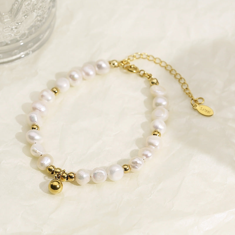 Stainless Steel Freshwater Pearl Bracelet