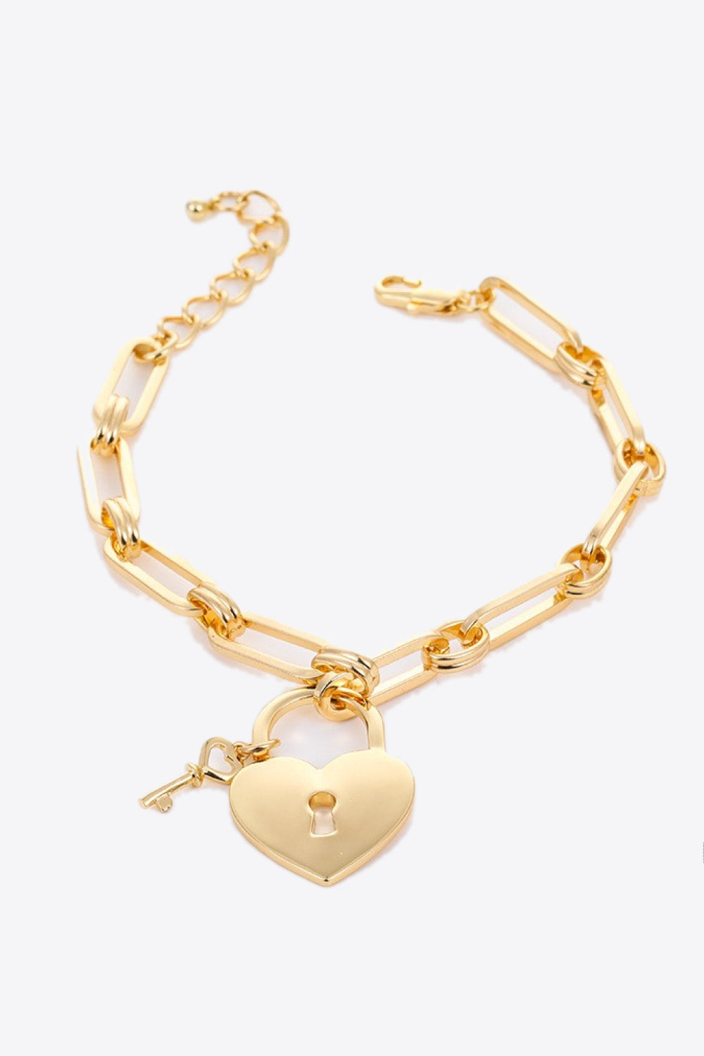 5-Piece Wholesale Heart Lock Charm Chain Bracelet