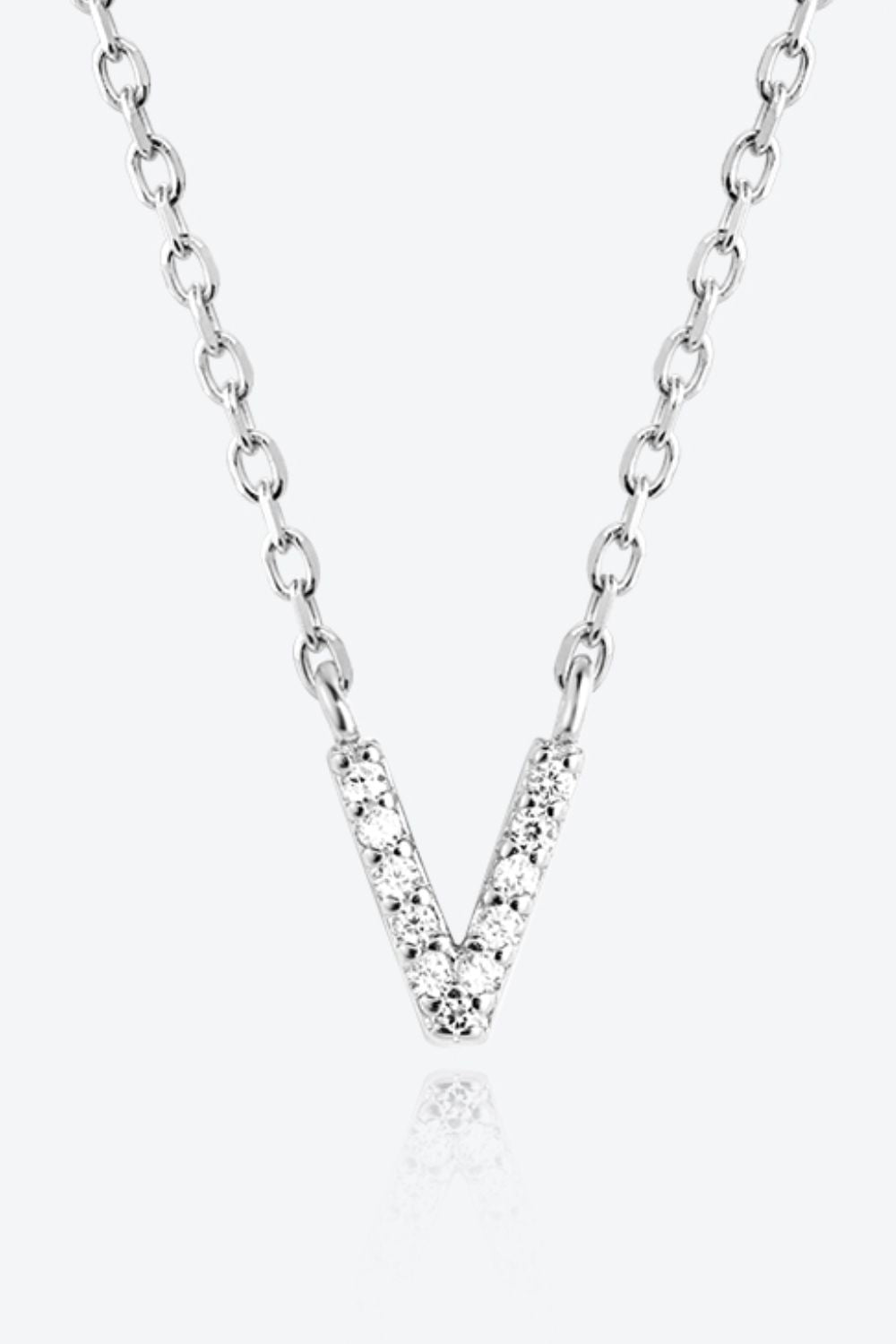 V To Z Zircon 925 Sterling Silver Necklace