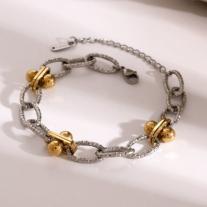 Stainless Steel Contrast Chain Bracelet