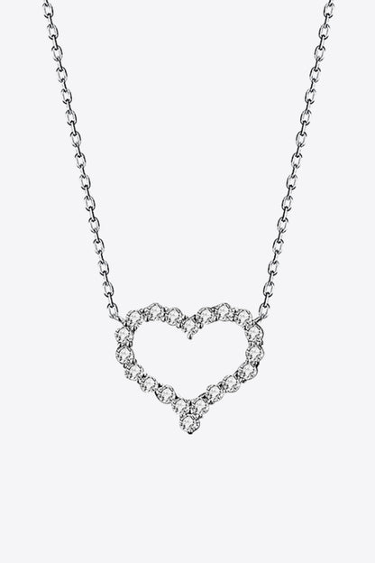 1 Carat Moissanite Heart Pendant Chain-Link Necklace