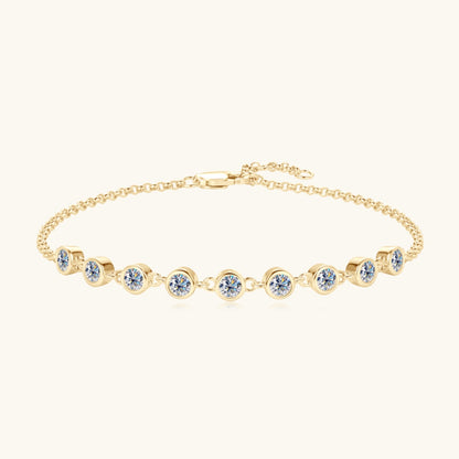 Inlaid Moissanite 925 Sterling Silver Bracelet