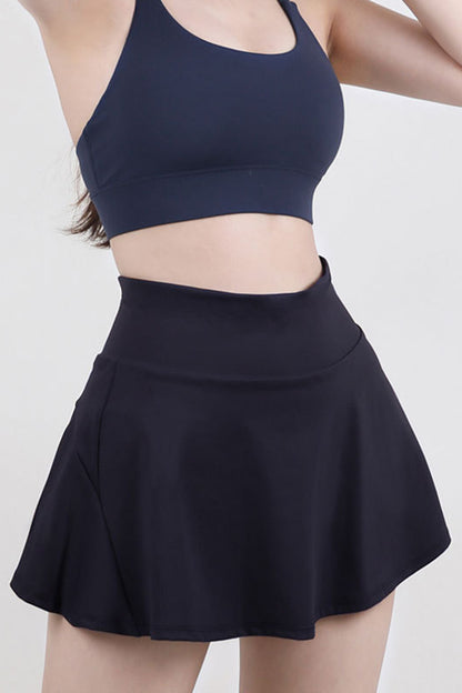 High Waist Pleated Active Skirt