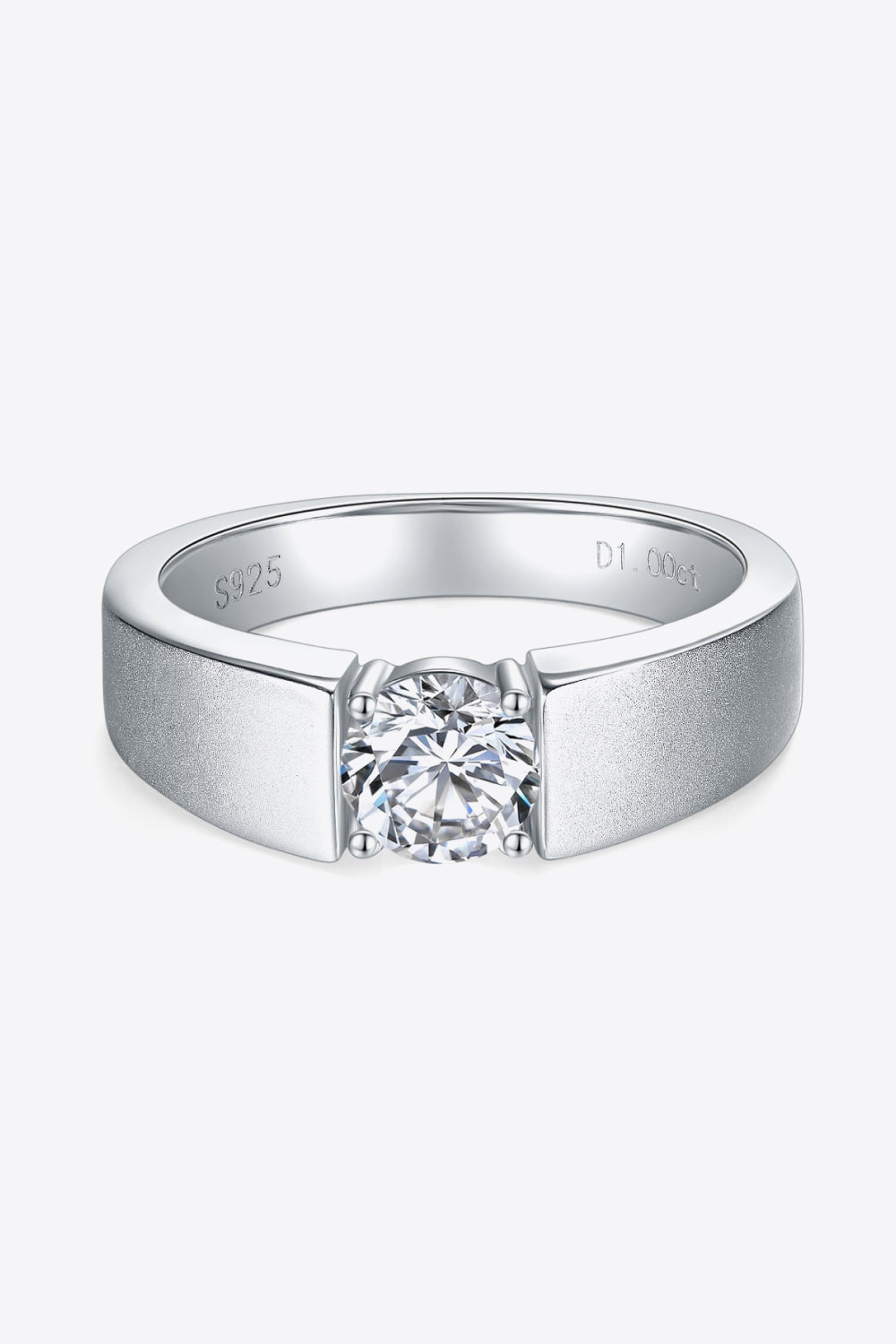 925 Sterling Silver I Carat Moissanite Ring