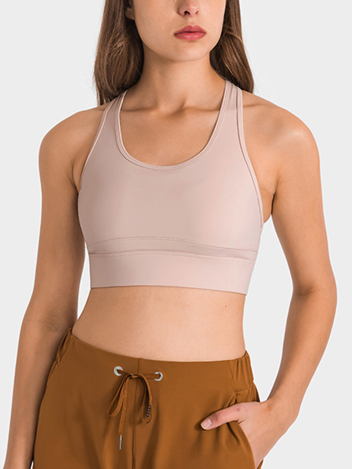 Millennia Double Take Round Neck Racerback Cropped Tank