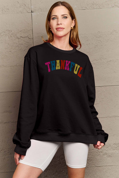 Simply Love Full Size THANKFUL Graphic Sweatshirt