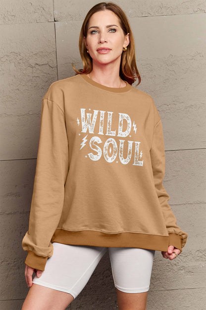 Simply Love Full Size WILD SOUL Graphic Sweatshirt