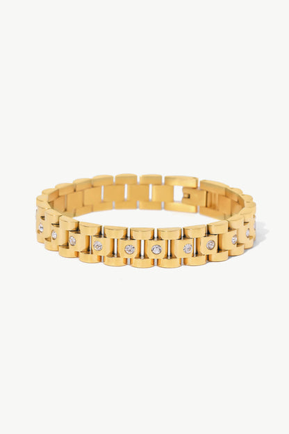 18K Gold-Plated Stainless Steel Zircon Bracelet