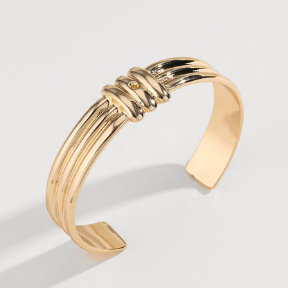 Gold-Plated Alloy Cuff Bracelet