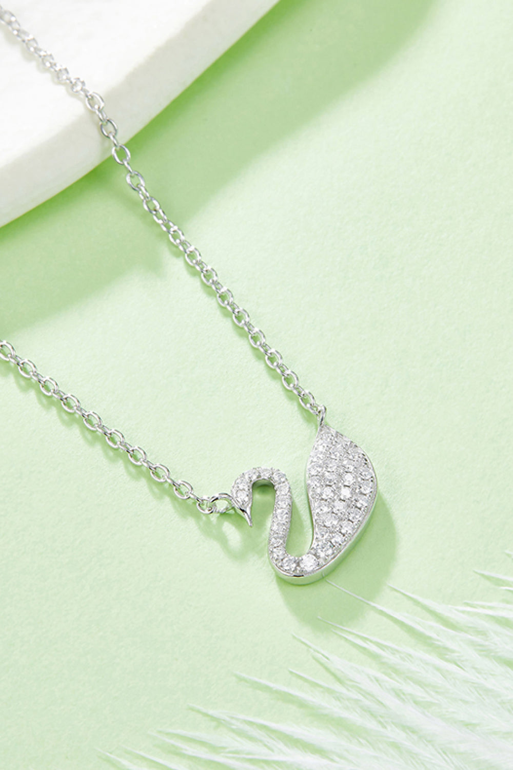 Moissanite Swan 925 Sterling Silver Necklace