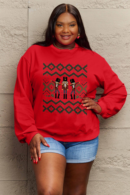 Simply Love Full Size Nutcracker Graphic Long Sleeve Sweatshirt