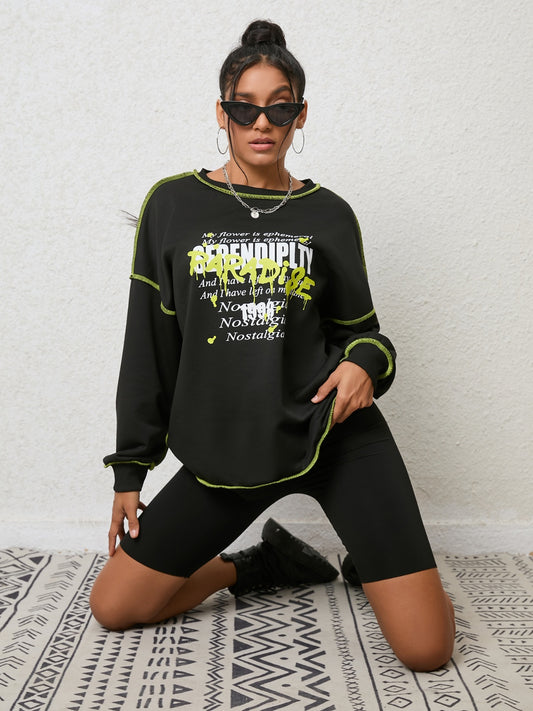 Graphic Round Neck Sweatshirt