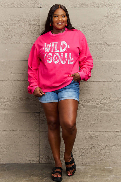 Simply Love Full Size WILD SOUL Graphic Sweatshirt