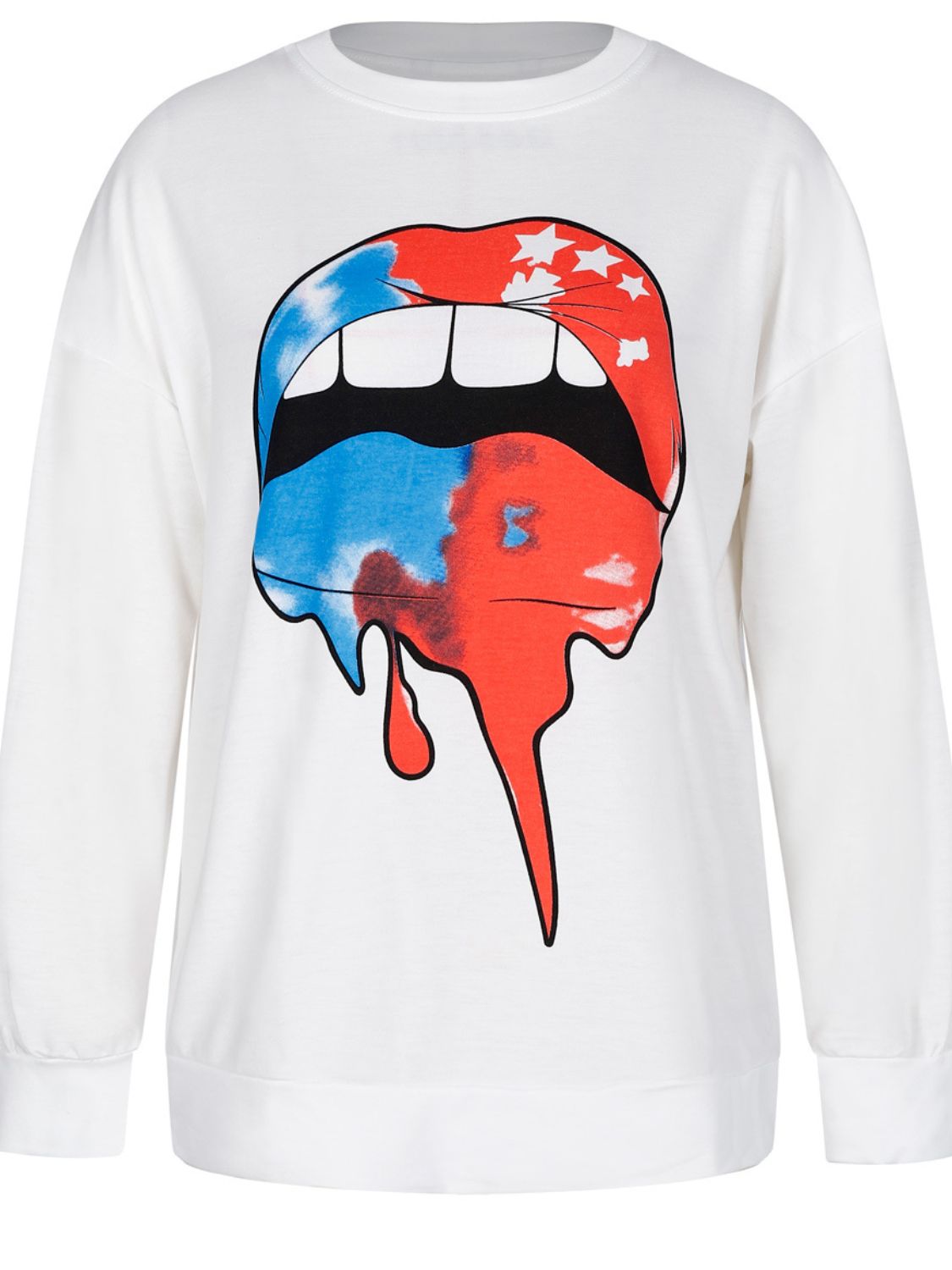 Graphic Dropped Shoulder Round Neck Sweatshirt