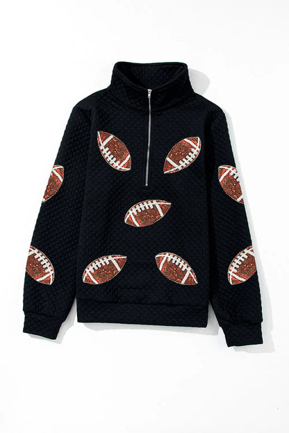 Sequin Football Long Sleeve Sweatshirt