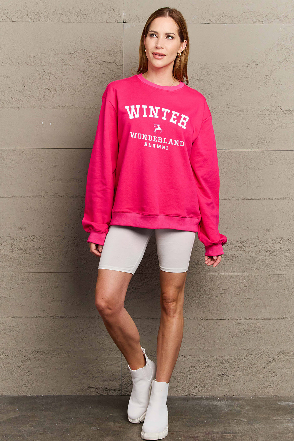 Simply Love Full Size WINTER WONDERLAND ALUMNI Graphic Long Sleeve Sweatshirt