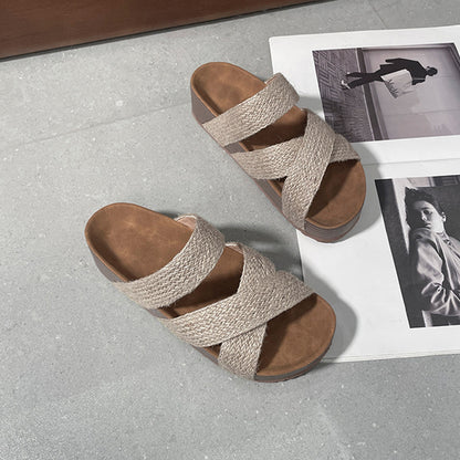 Crisscross Woven Open Toe Sandals