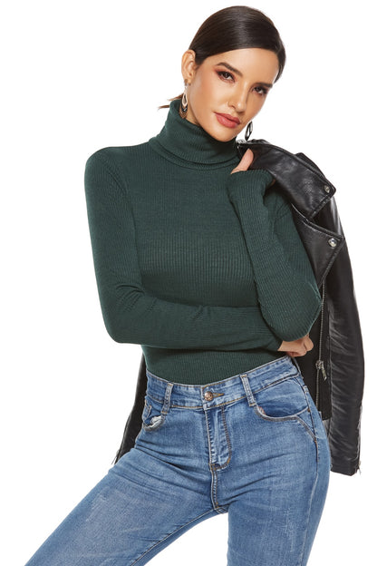 Ribbed Turtleneck Long Sleeve Bodysuit