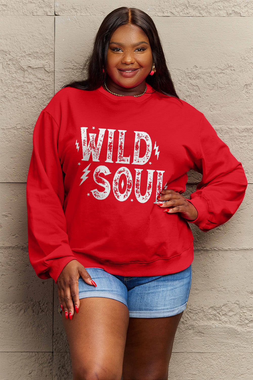 Simply Love Full Size WILD SOUL Graphic Sweatshirt