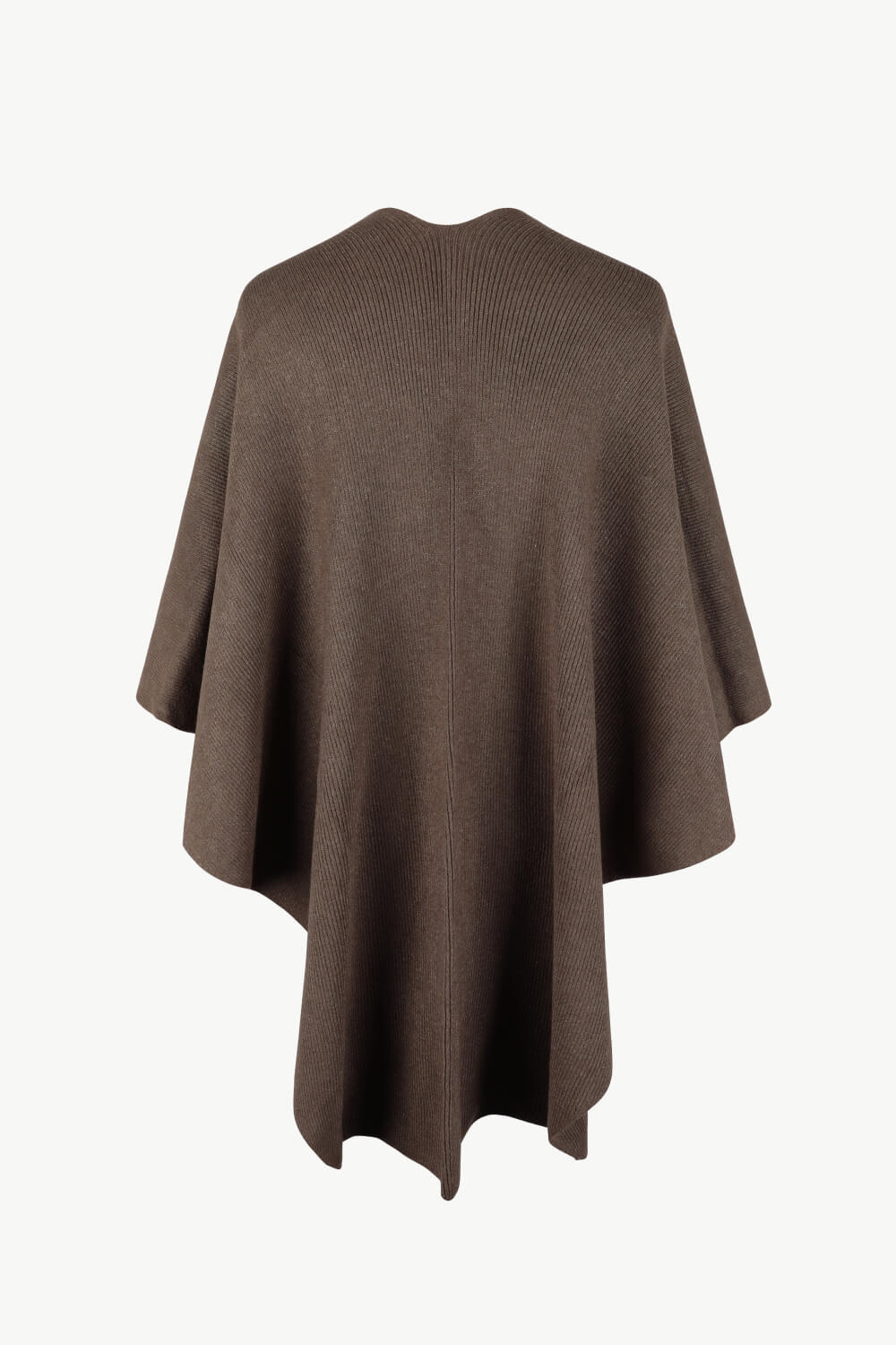 Surplice Neck Pom-Pom Trim Poncho