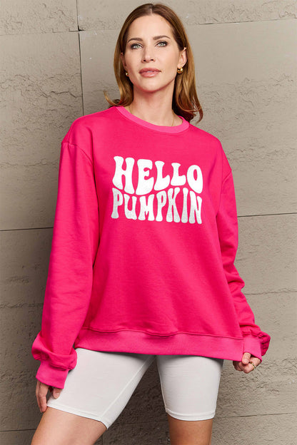 Simply Love Full Size HELLO PUMPKIN Graphic Sweatshirt