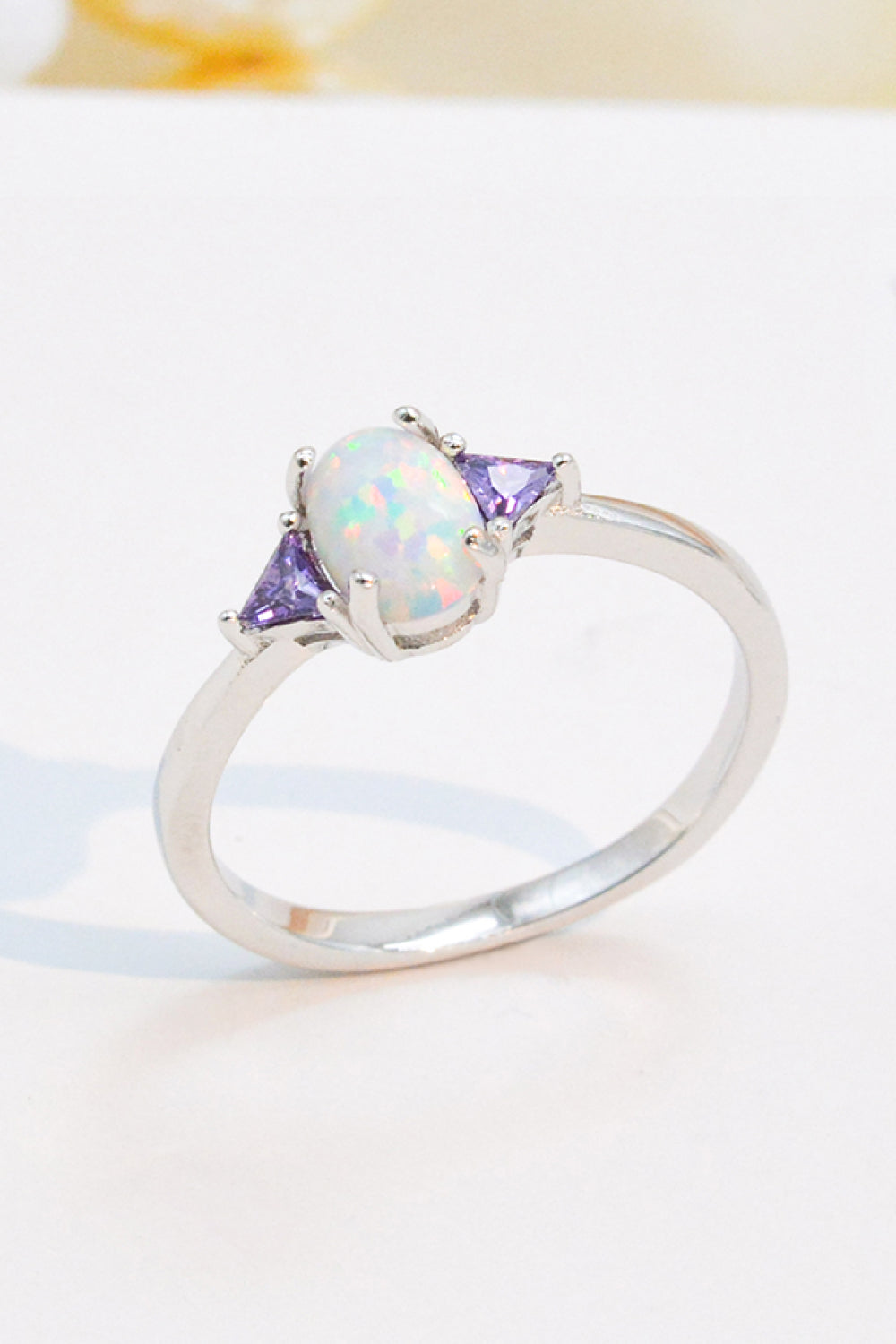 Contrast 925 Sterling Silver Opal Ring