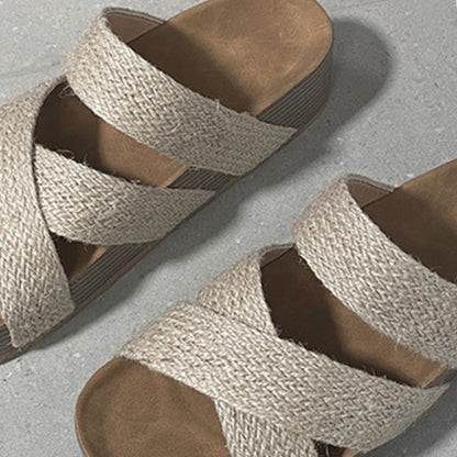 Crisscross Woven Open Toe Sandals