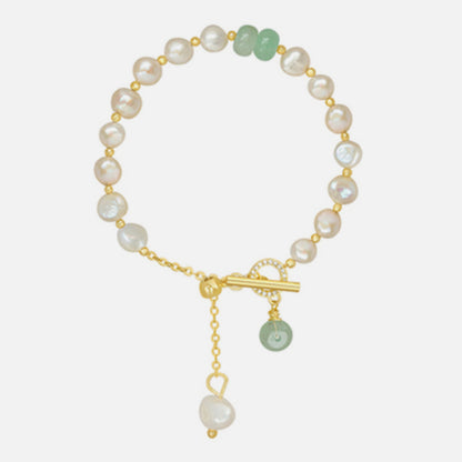 Pearl Green Stone Link Bracelet