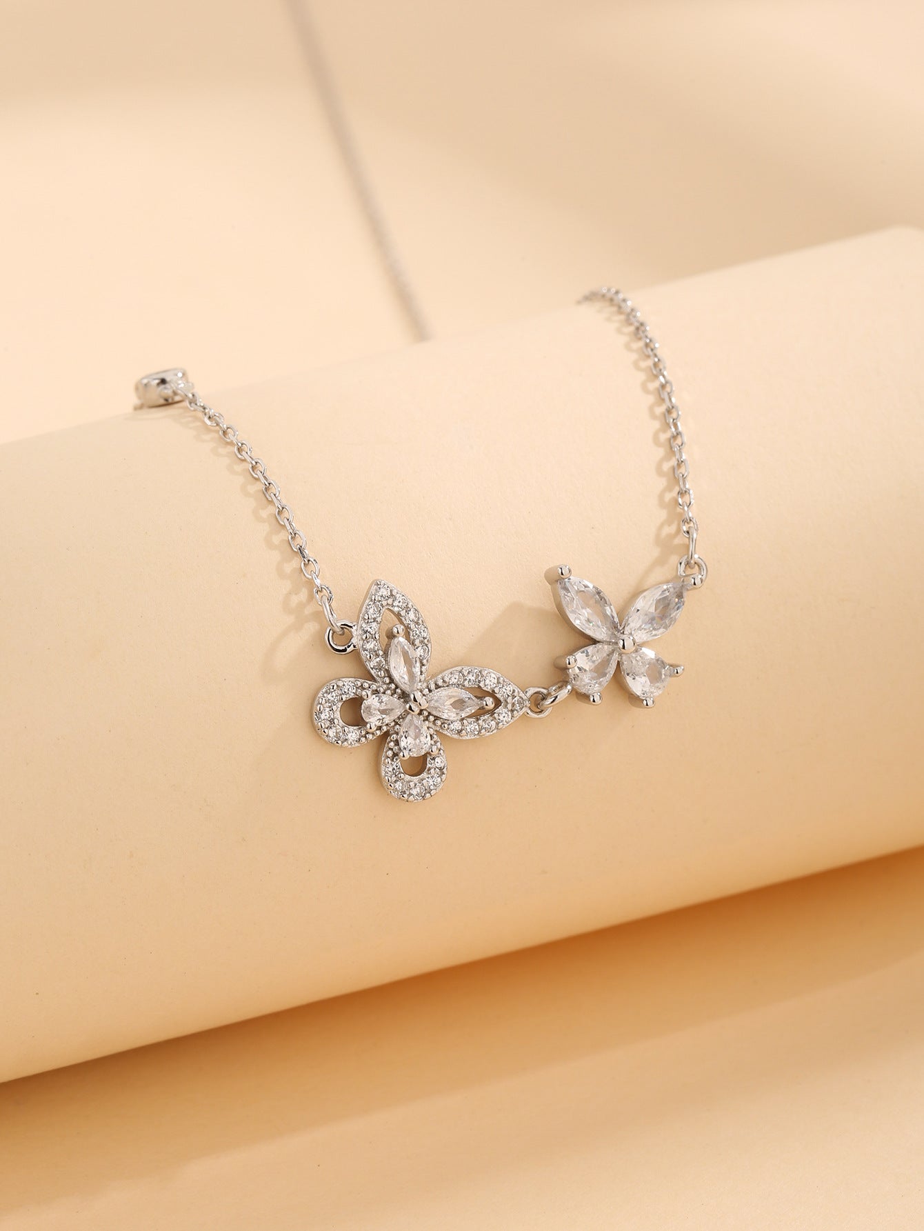 Zircon 925 Sterling Silver Butterfly Necklace