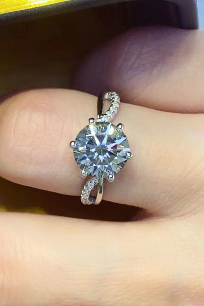 2 Carat Moissanite Ring in Smokey Gray