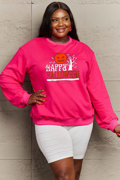 Simply Love Full Size HAPPY HALLOWEEN Graphic Sweatshirt